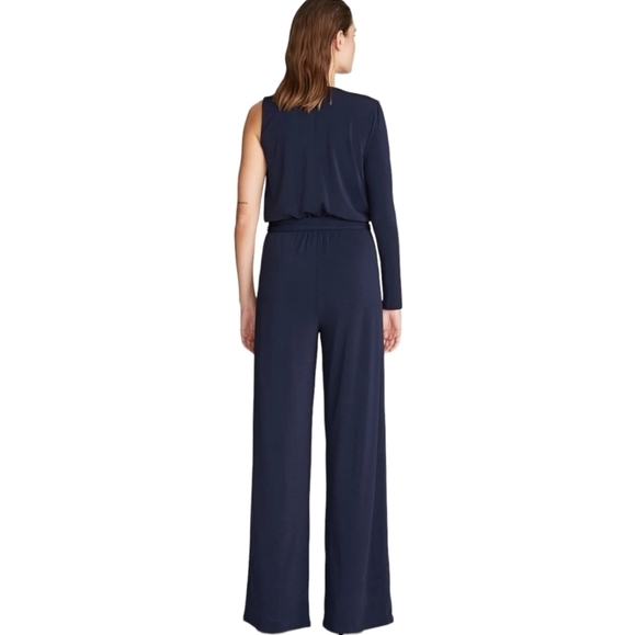 Halston Felix Matte Jersey Jumpsuit, Size 6, Navy, NWT - Picture 2 of 16